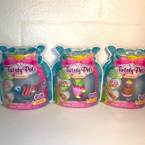 3 Twisty Petz Treatz Bracelets Bear Panda Kitty